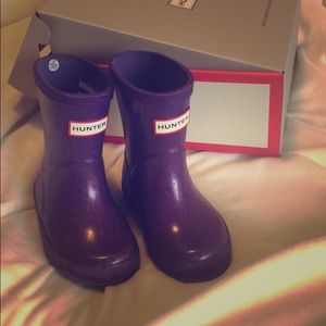 Hunter Boots - sparkly purple original box